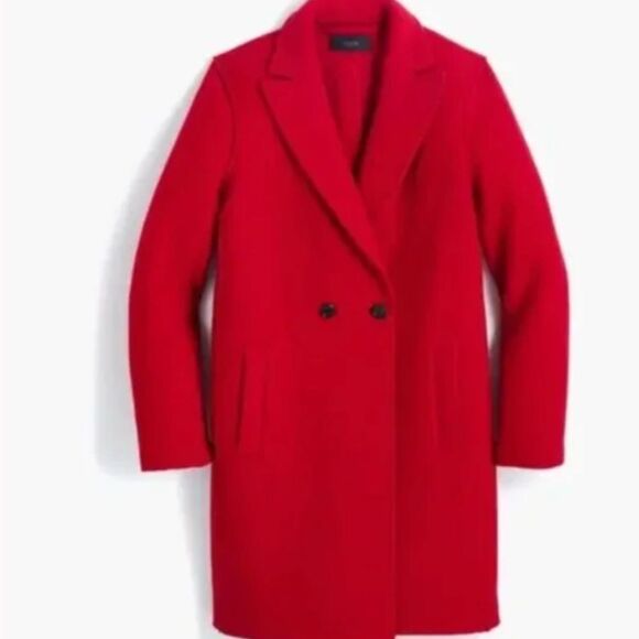 J. Crew Daphne topcoat coat jacket in Italian boiled wool Red Size 6 - Picture 2 of 11